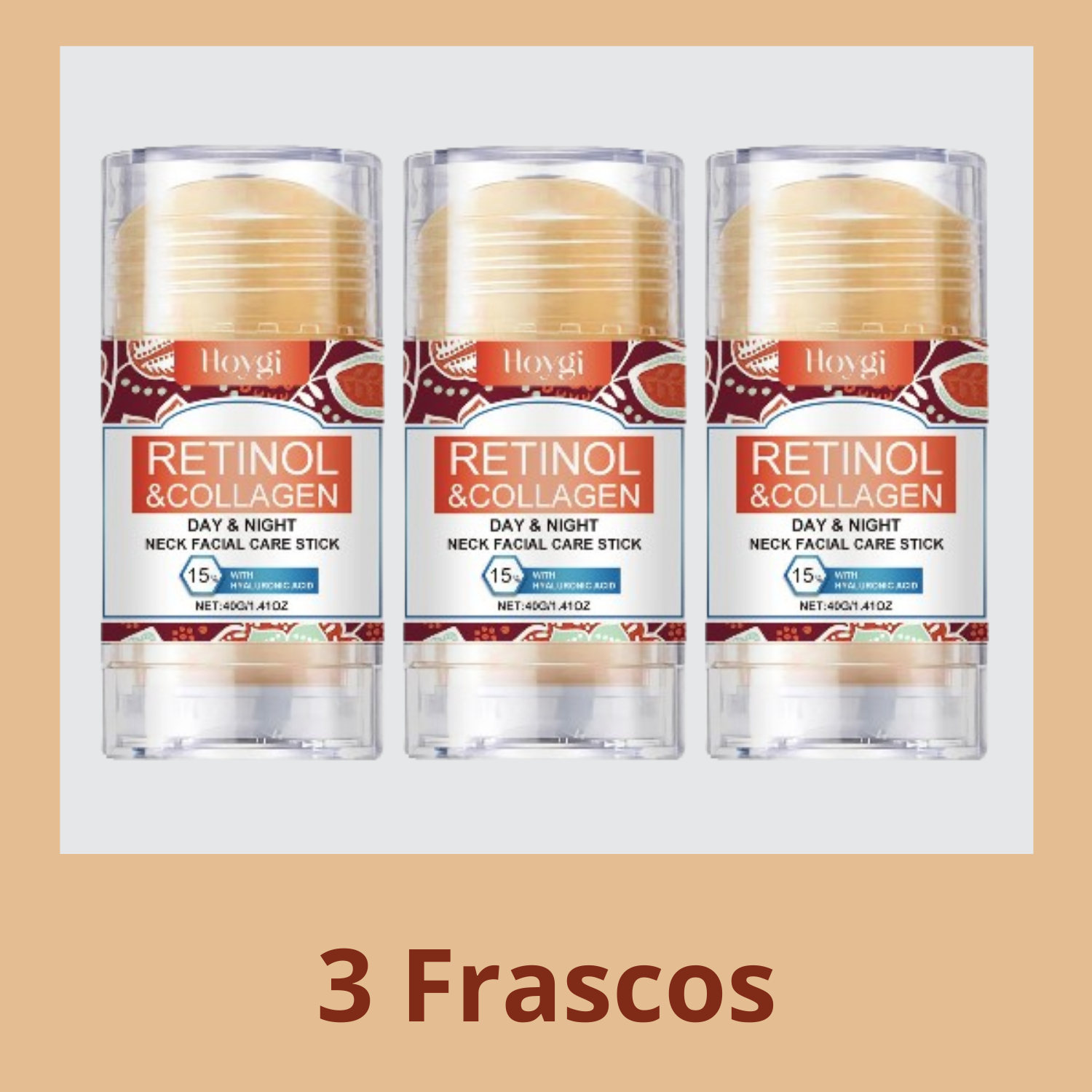 Creme para região do pescoço composto por retinol, colágeno e ácido hialurônico. Reafirma a pele e hidrata.