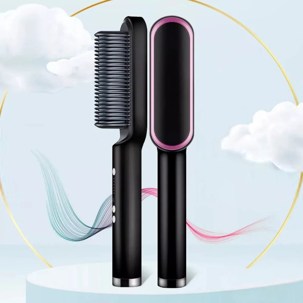 Escova De Cabelo 3 em 1 Elétrica com Pente De Aquecimento Para Alisador bivolt 110/220