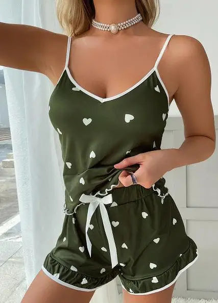 Conjunto Pijama Feminino Verão Plus Size – Colete e Shorts com Estampa Fofa | Macio, Casual e Confortável.