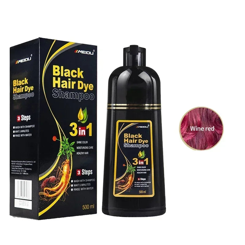 Cabelo Preto Intenso com Shampoo Black Hair Dye 3 em 1
