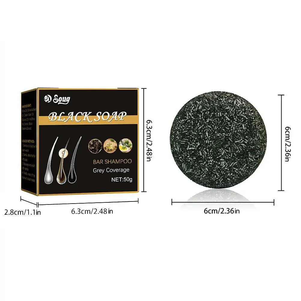 Shampoo Polygonum Hair Darkening em barra para escurecimento do cabelo