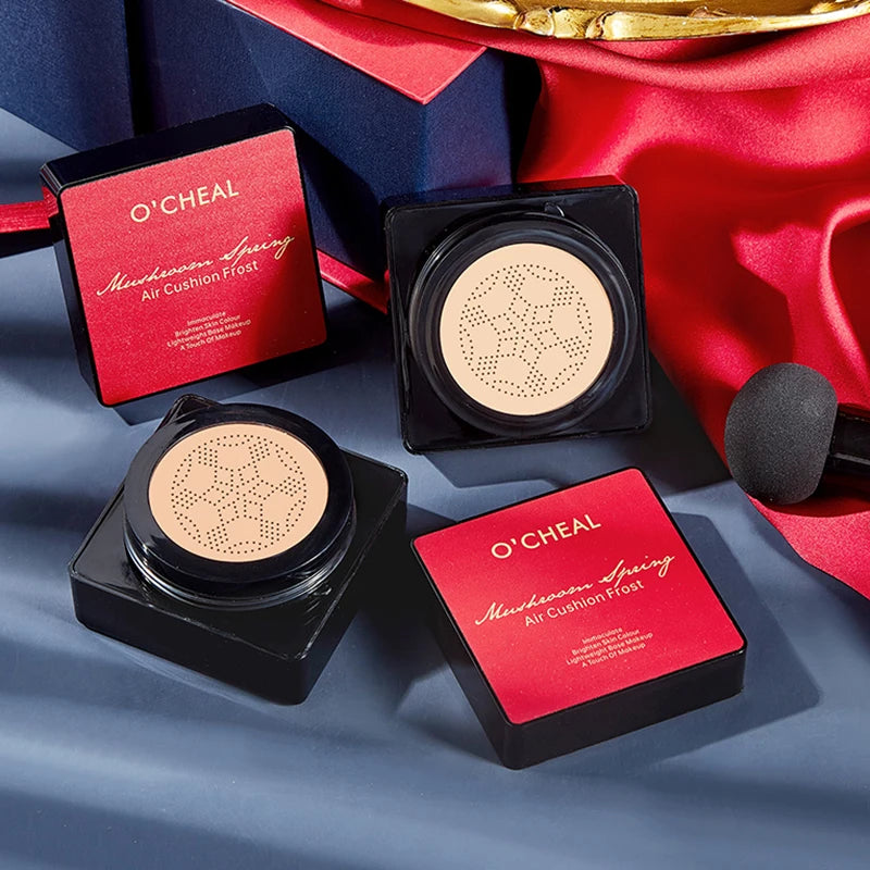 OCHEAL-Mushroom Head Foundation, Base para Maquiagem de Rosto, Corretivo, Vem com Almofada