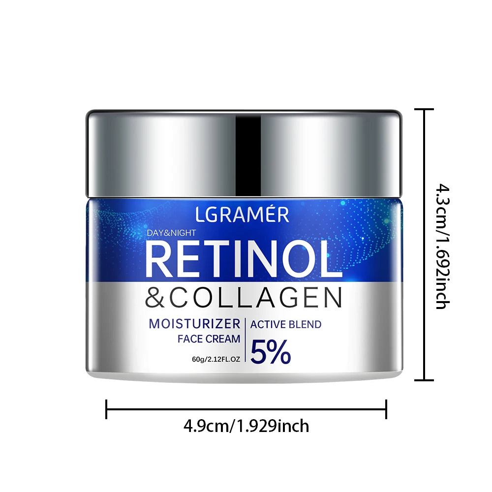 Creme antirrugas com retinol, antienvelhecimento, firmador, suaviza linhas finas, clareador, hidratante e iluminador.
