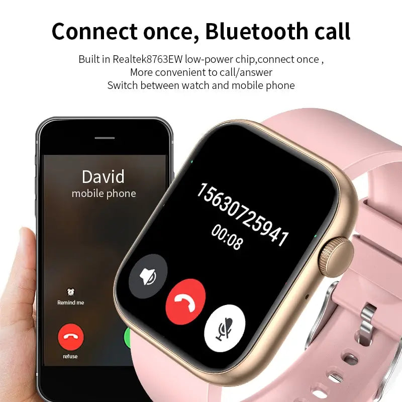 Relógio Inteligente Para Mulheres Tela de Toque Completa Bluetooth Chamada, à Prova D 'Água, Esporte Rastreador de Fitness Smartwatch