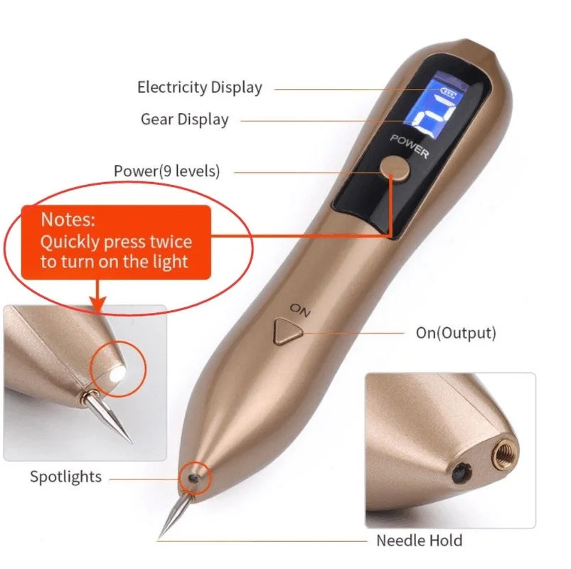 Caneta a Laser que remove manchas escuras, sardas, verrugas e até tatuagem