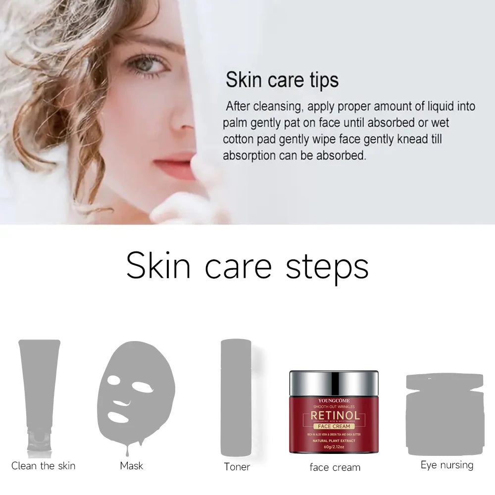 Creme Facial Youngcôme com Retinol, Ácido Hialurônico e Niacinamida – Antissinais, Anti-envelhecimento e Hidratação Profunda