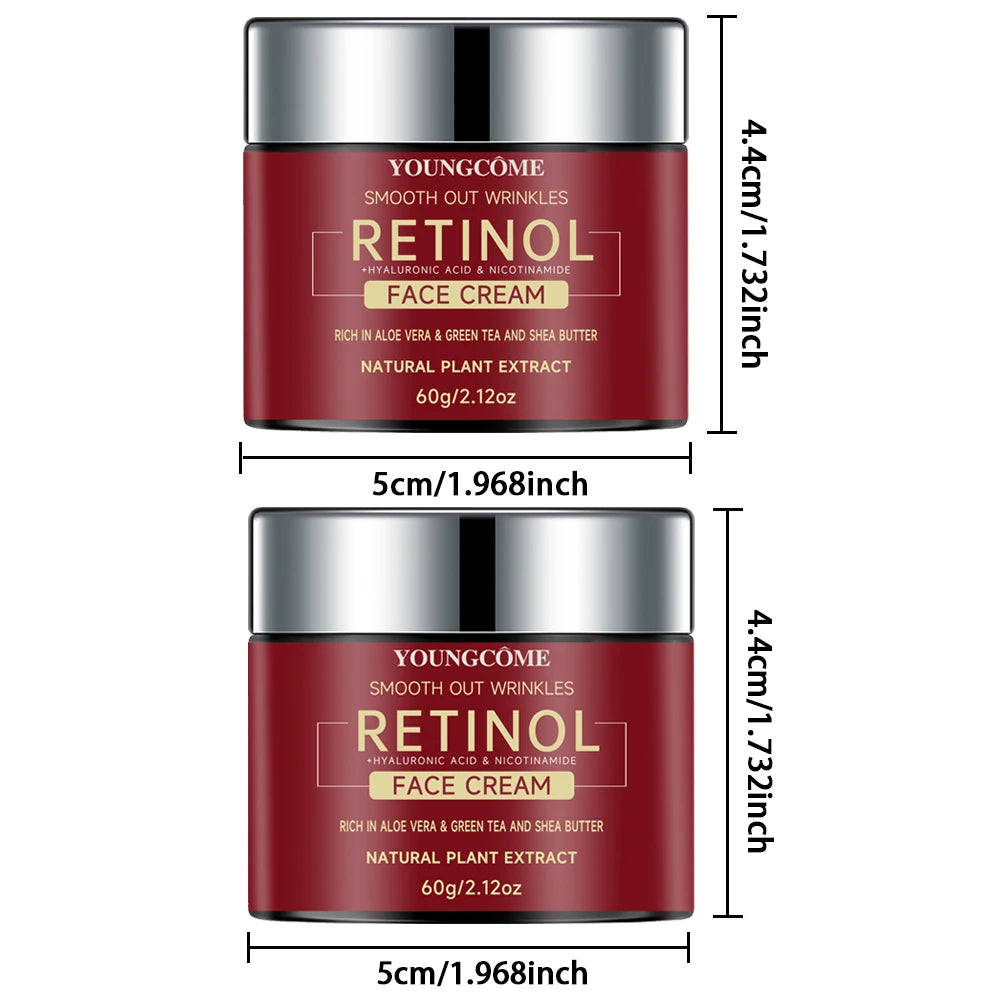 Creme Facial Youngcôme com Retinol, Ácido Hialurônico e Niacinamida – Antissinais, Anti-envelhecimento e Hidratação Profunda