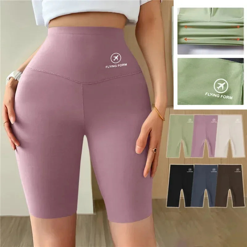Shorts esportivos para mulheres, leggings de cintura alta, para ciclismo, academia, ioga e fitness.