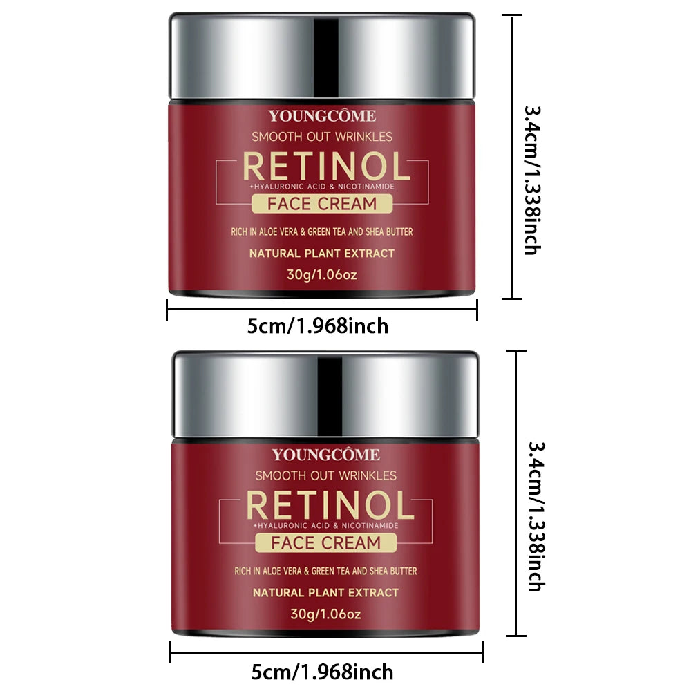 Creme Facial Youngcôme com Retinol, Ácido Hialurônico e Niacinamida – Antissinais, Anti-envelhecimento e Hidratação Profunda