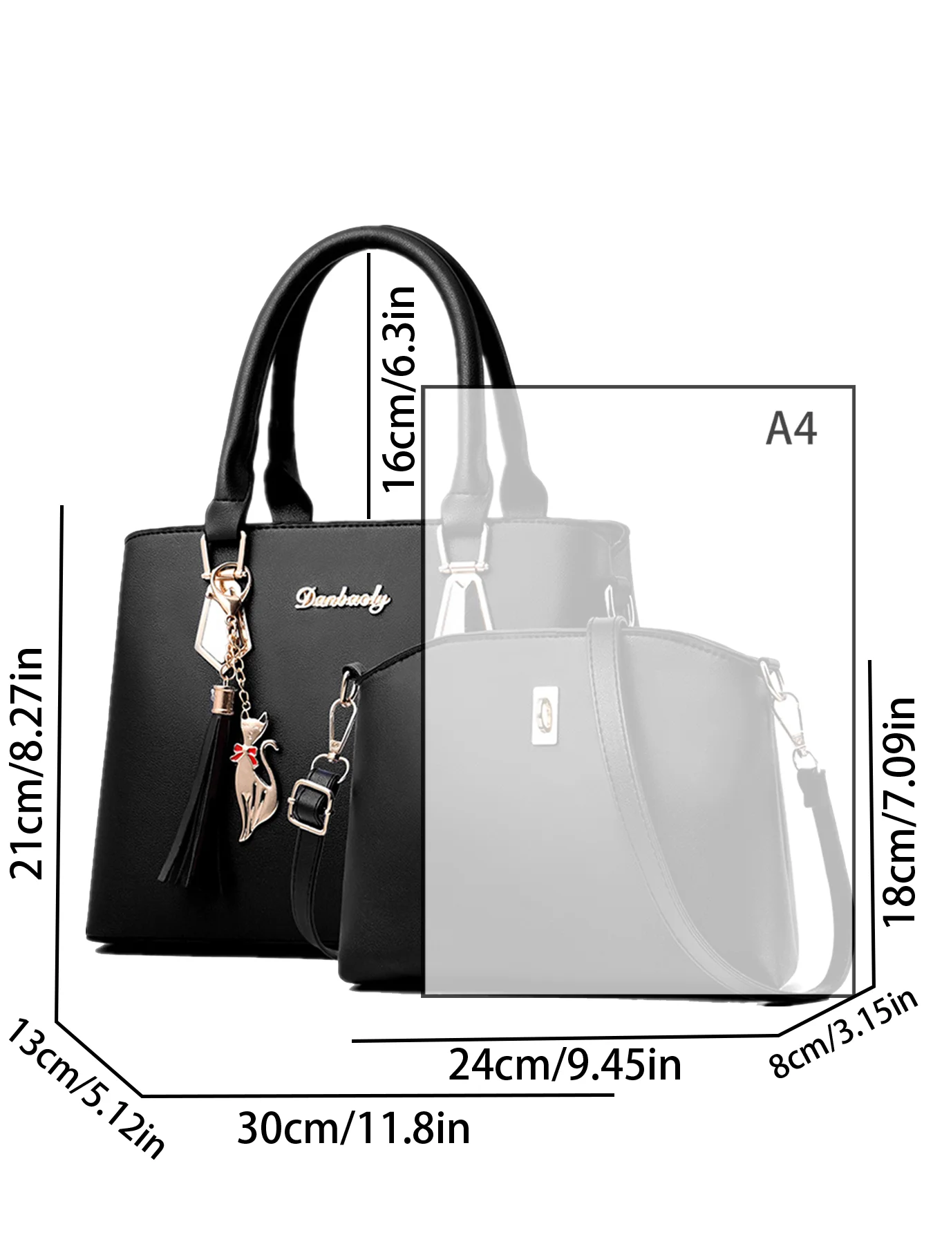 Bolsa Danbaoly de mão versão coreana para mulheres e bolsa de ombro simples.