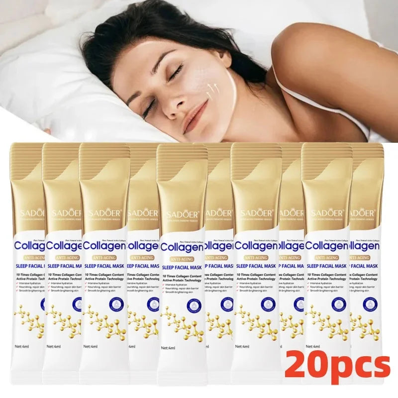 Máscara Facial SADOER Collagen Sleep – Anti-Idade, Iluminadora, para Todos os Tipos de Pele