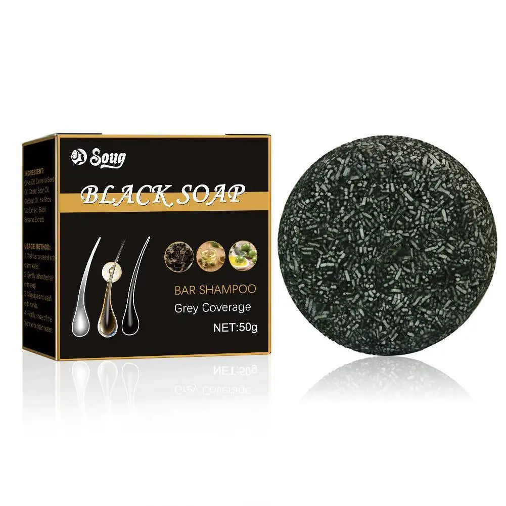 Shampoo Polygonum Hair Darkening em barra para escurecimento do cabelo