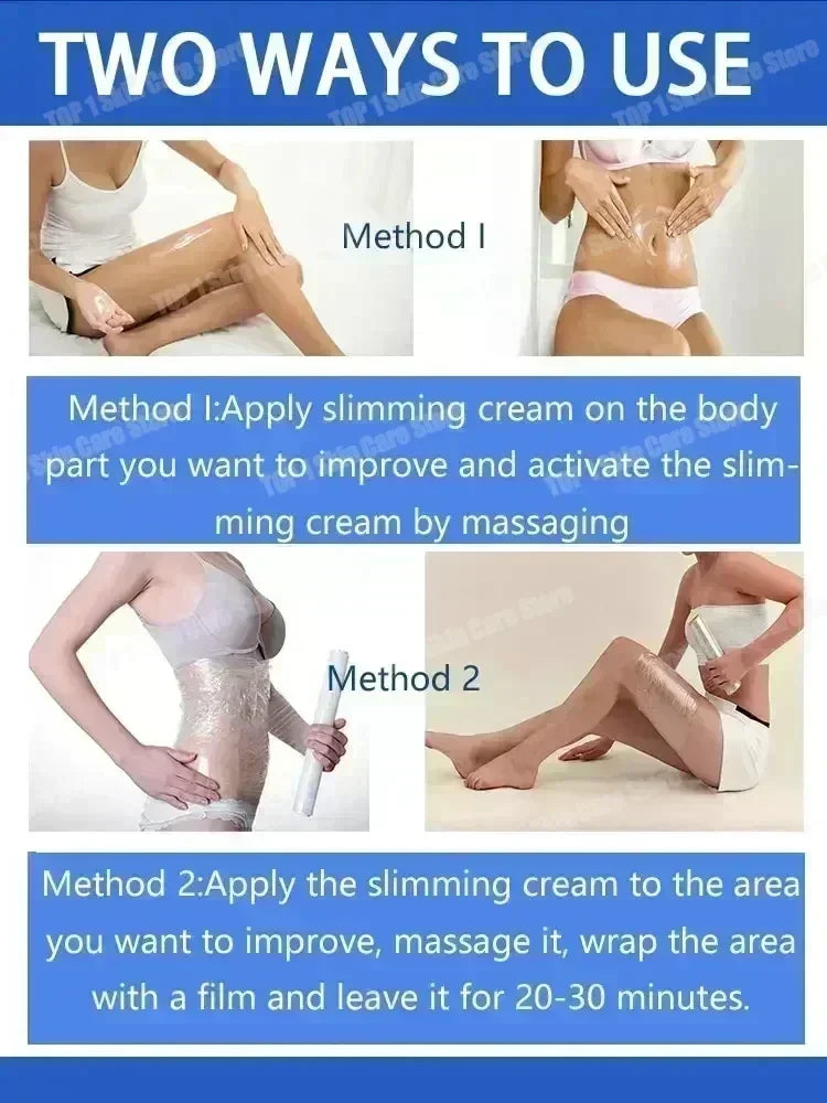 Creme para região da barriga, braços e pernas.