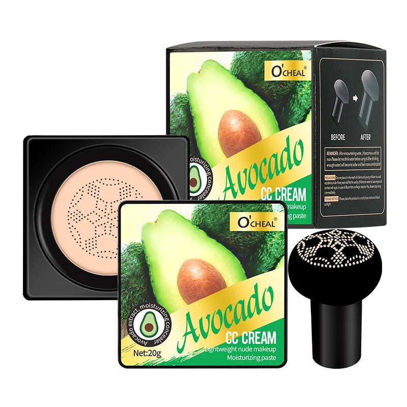 OCHEAL-Mushroom Head Foundation, Base para Maquiagem de Rosto, Corretivo, Vem com Almofada