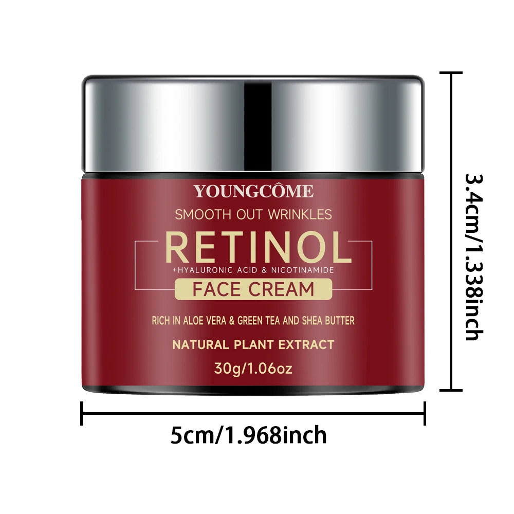 Creme Facial Youngcôme com Retinol, Ácido Hialurônico e Niacinamida – Antissinais, Anti-envelhecimento e Hidratação Profunda
