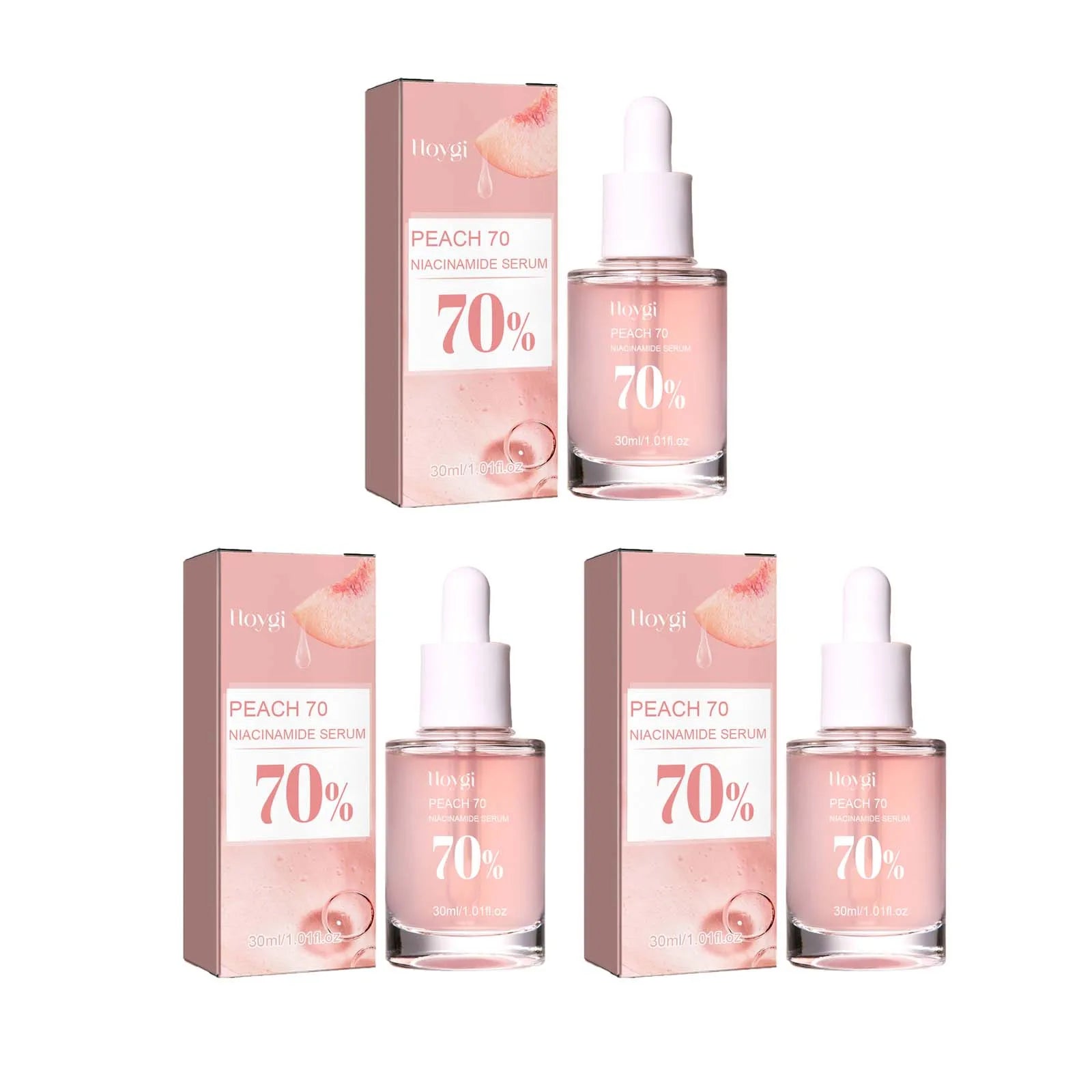 Pêssego 70% com niacinamida. É um soro facial hidratante que trabalha em cima dos poros e remove as manchas escuras