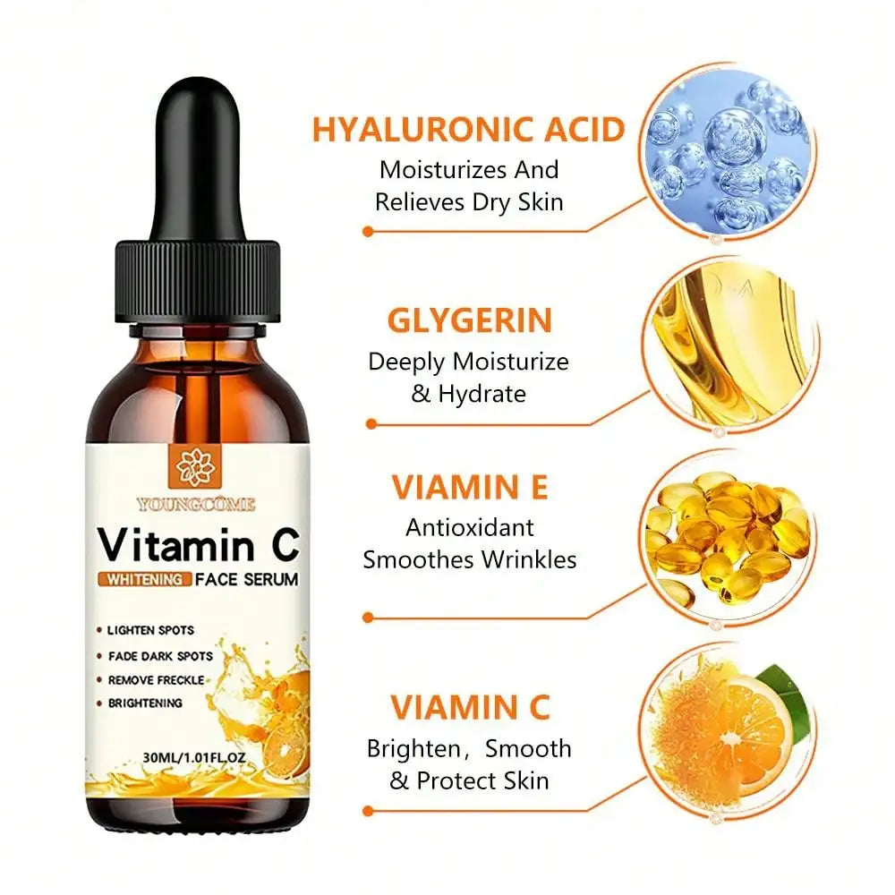 Sérum facial para manchas escuras, hidratante e anti-envelhecimento para cuidados com a pele facial.