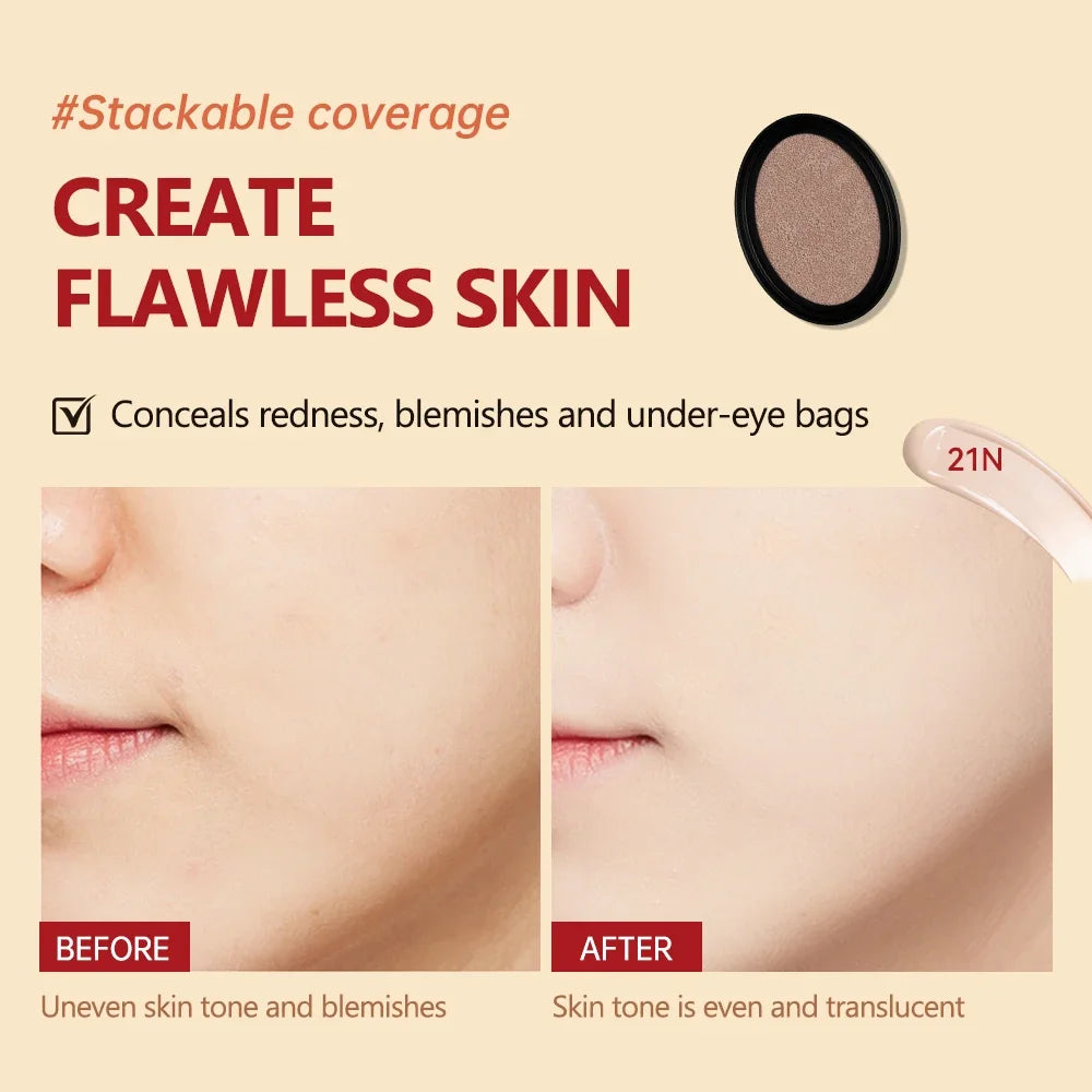 Base Lakerain Super Fit Cushion Refill à prova d'água, 72 horas de duração, com proteção solar UV.