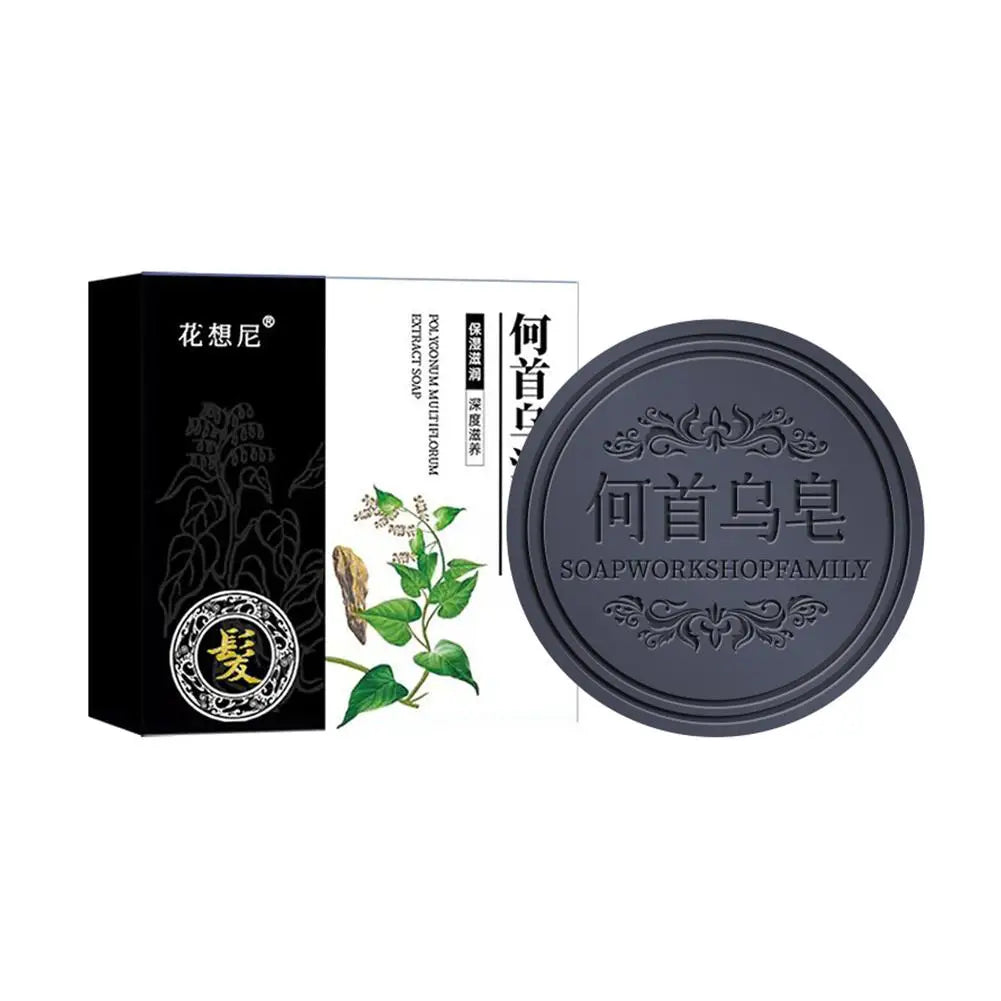 Shampoo Polygonum Hair Darkening em barra para escurecimento do cabelo