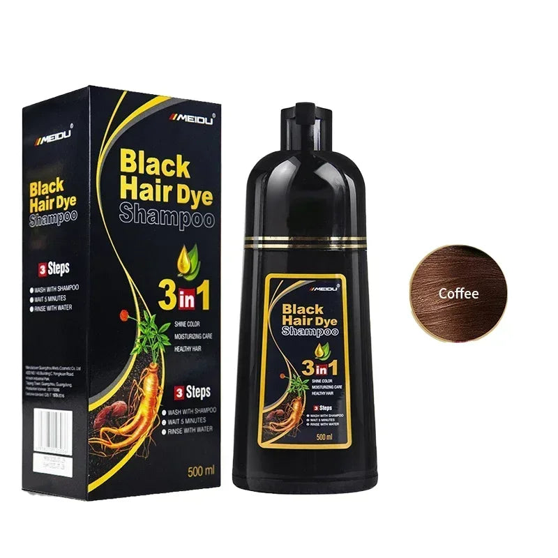 Cabelo Preto Intenso com Shampoo Black Hair Dye 3 em 1