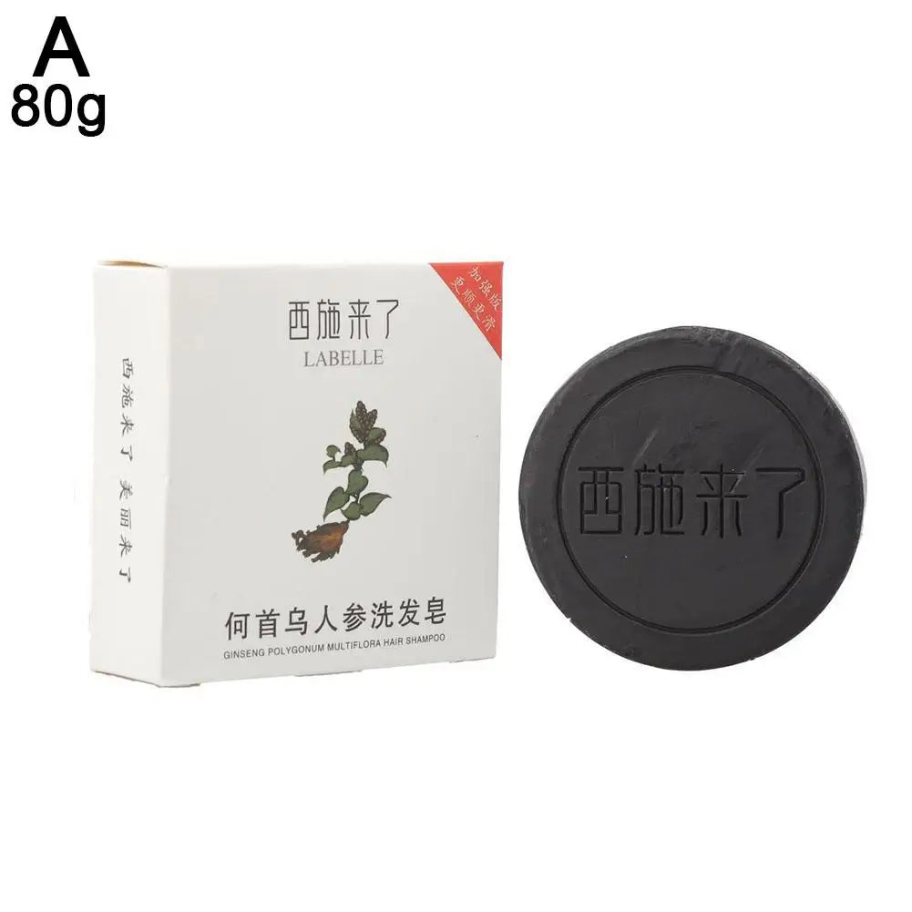 Shampoo Polygonum Hair Darkening em barra para escurecimento do cabelo