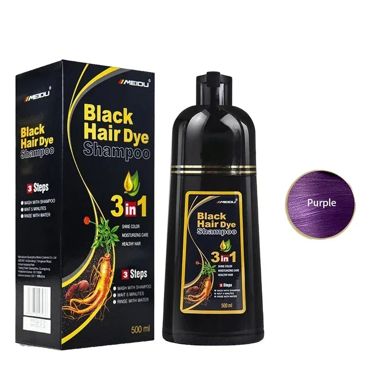 Cabelo Preto Intenso com Shampoo Black Hair Dye 3 em 1