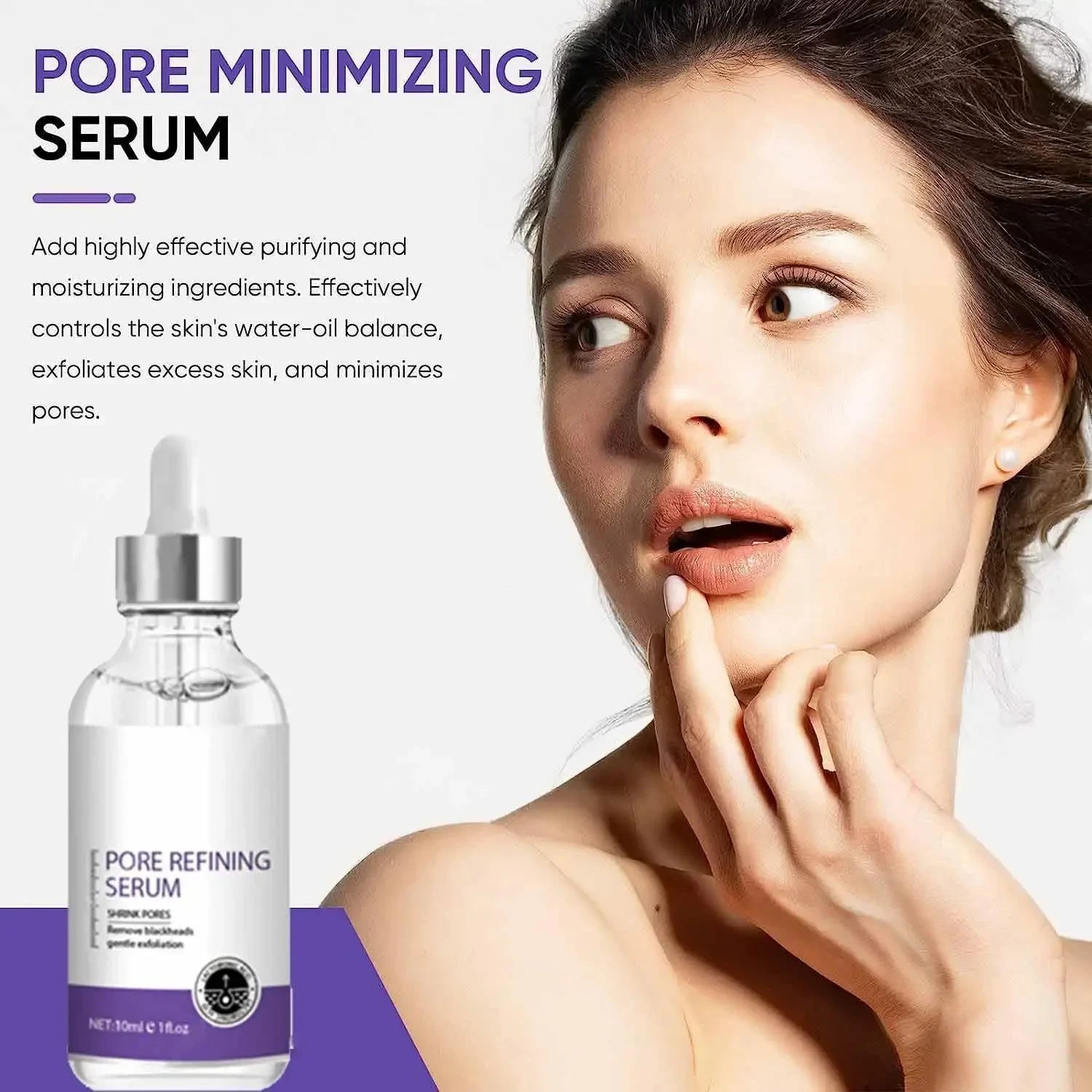 Soro de encolhimento de poros, remoção facial de poros grandes, reparação de poros grandes, creme minimizador de poros faciais