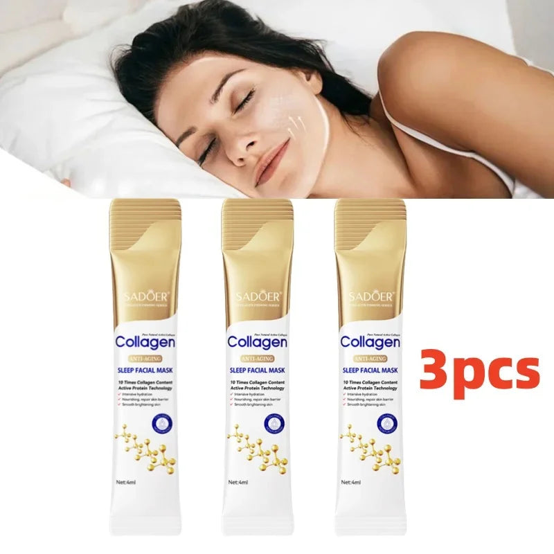 Máscara Facial SADOER Collagen Sleep – Anti-Idade, Iluminadora, para Todos os Tipos de Pele