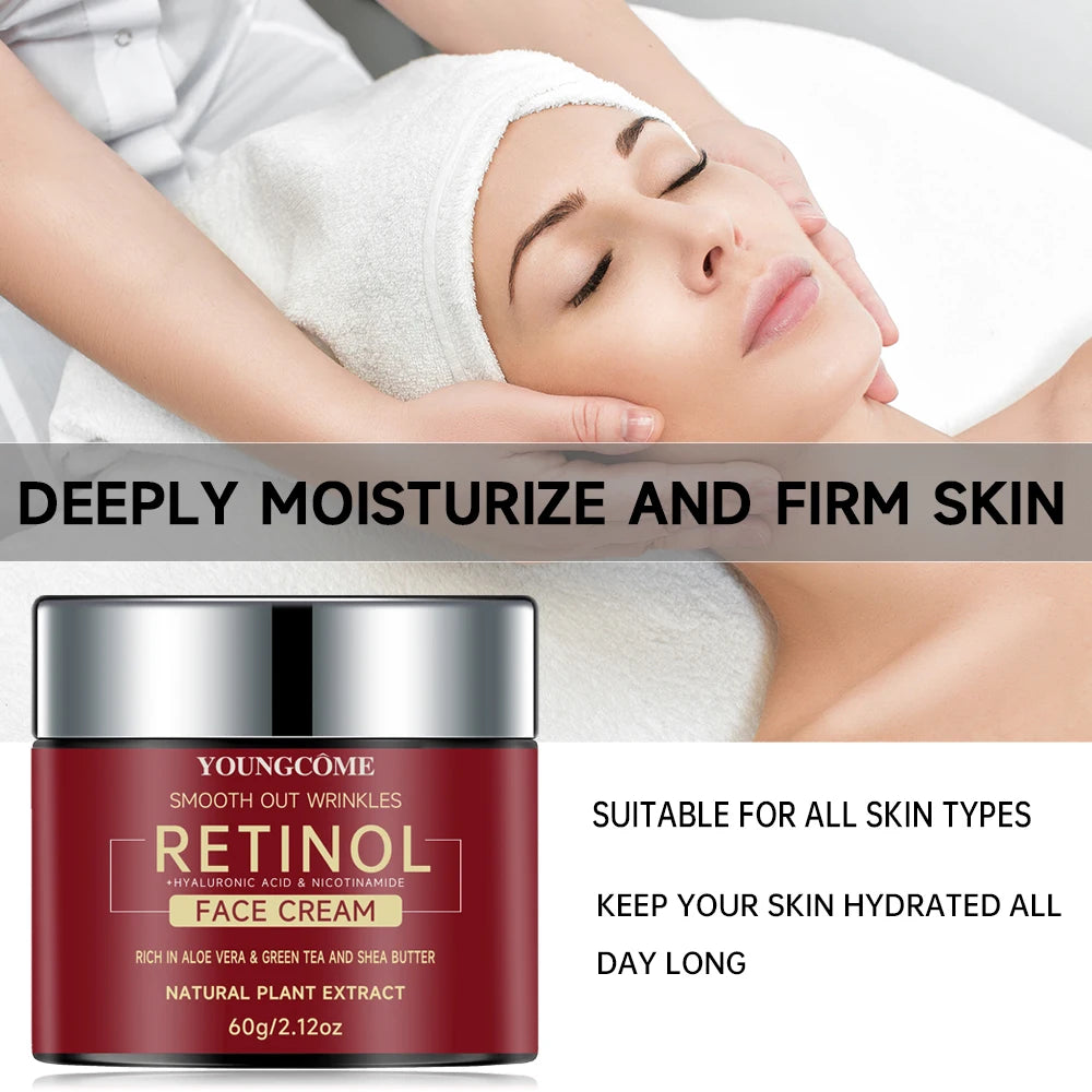 Creme Facial Youngcôme com Retinol, Ácido Hialurônico e Niacinamida – Antissinais, Anti-envelhecimento e Hidratação Profunda