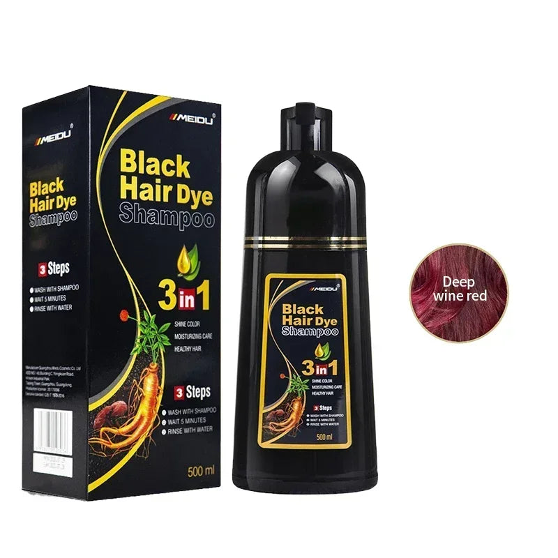 Cabelo Preto Intenso com Shampoo Black Hair Dye 3 em 1