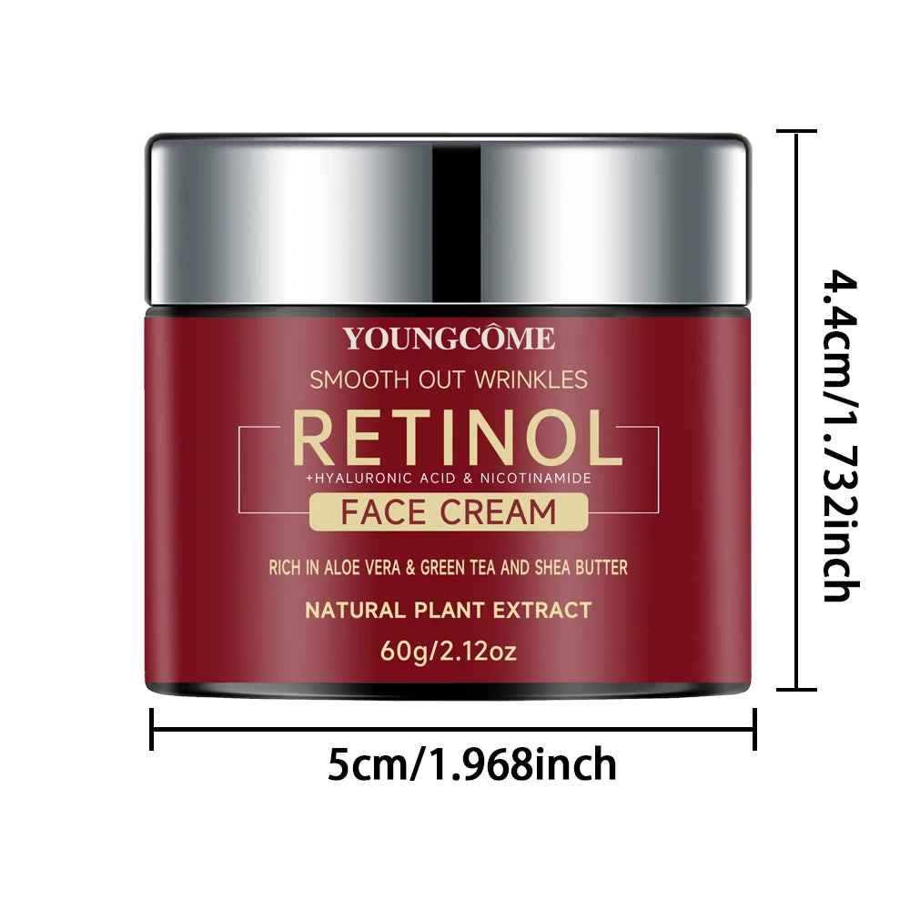 Creme Facial Youngcôme com Retinol, Ácido Hialurônico e Niacinamida – Antissinais, Anti-envelhecimento e Hidratação Profunda