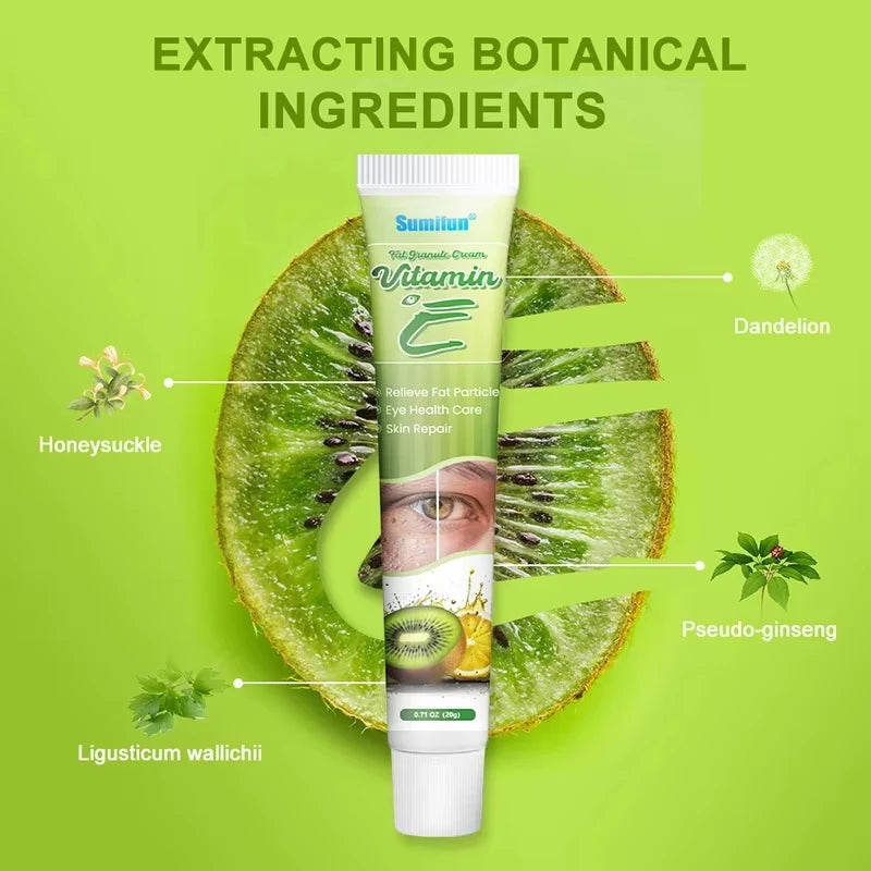 Creme para remoção de grânulos de gordura , ação delicada na área dos olhos