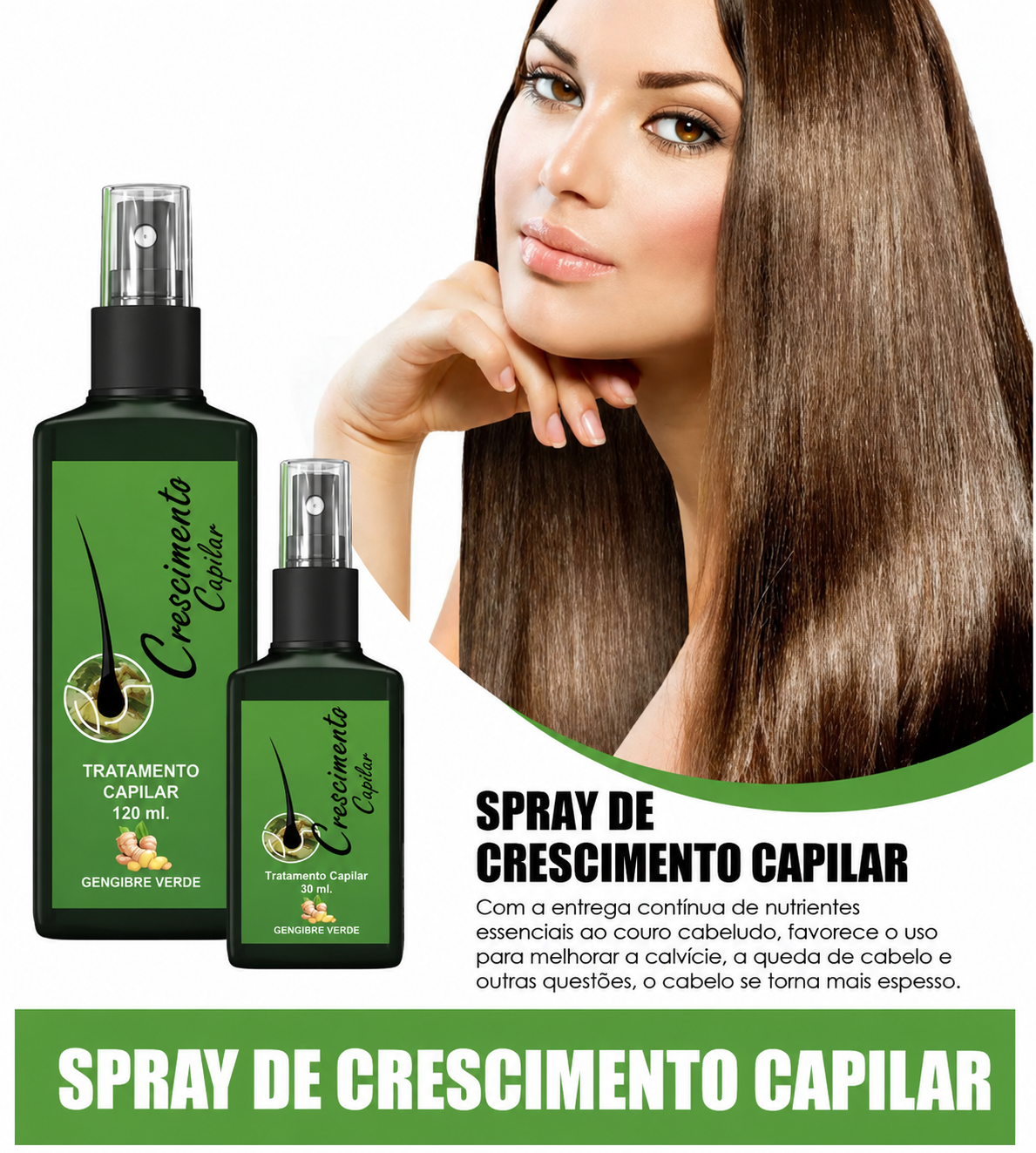 Spray de Crescimento Capilar que da Nutrição Profunda aos seus cabelos
