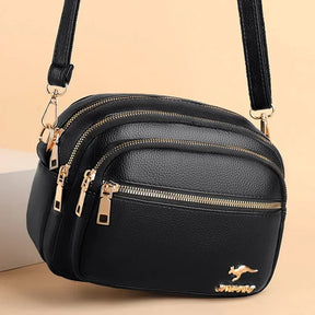 Bolsa de couro de alta qualidade, moda feminina. Multi-bolso resistente ao desgaste.