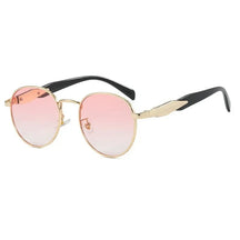 Óculos femininos de sol redondos da Vintage com proteção UV 400.