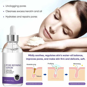 Soro de encolhimento de poros, remoção facial de poros grandes, reparação de poros grandes, creme minimizador de poros faciais