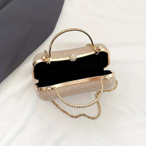 Mini bolsa brilhante de luxo de corrente com strass e glitter. Perfeita para festas, casamentos, bailes de formatura e jantares.