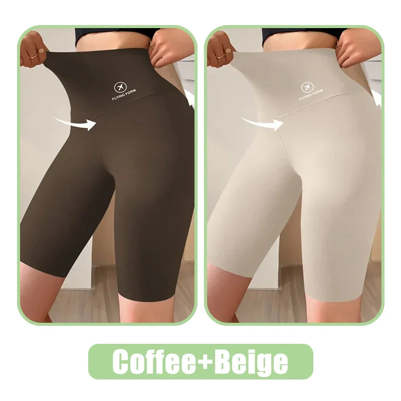 Shorts esportivos para mulheres, leggings de cintura alta, para ciclismo, academia, ioga e fitness.