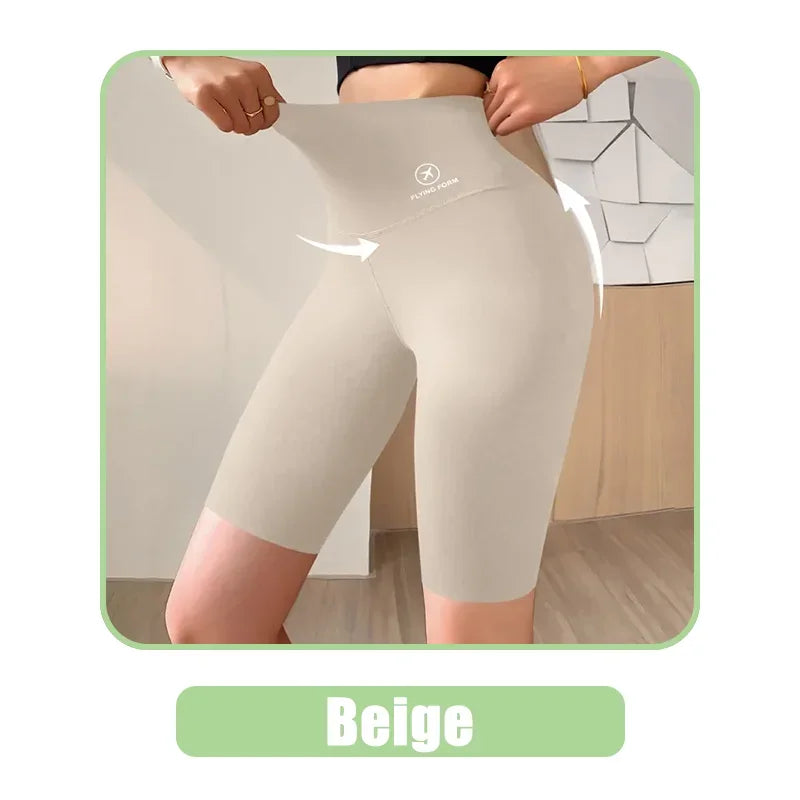 Shorts esportivos para mulheres, leggings de cintura alta, para ciclismo, academia, ioga e fitness.