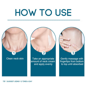Creme para região do pescoço composto por retinol, colágeno e ácido hialurônico. Reafirma a pele e hidrata.