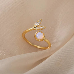 Anéis geométricos de luxo para mulheres, aço inoxidável banhado a ouro 18 k, cor dourada em formato aberto.
