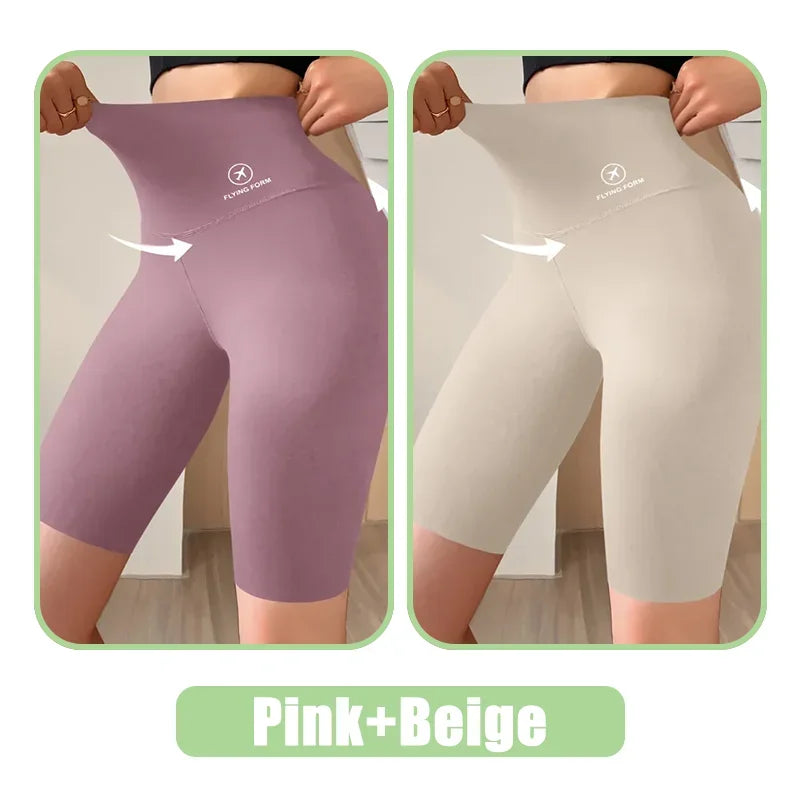 Shorts esportivos para mulheres, leggings de cintura alta, para ciclismo, academia, ioga e fitness.