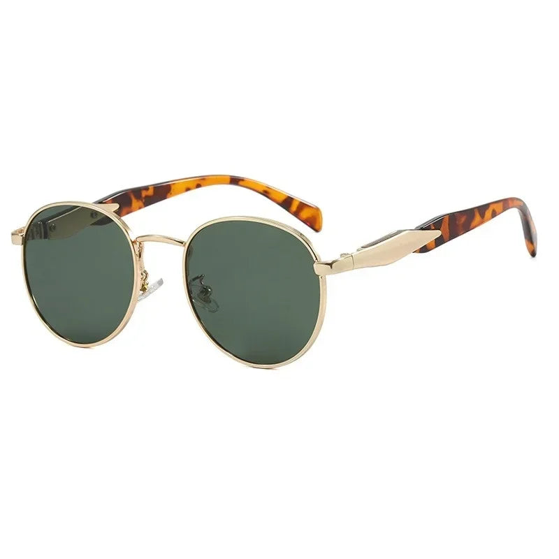 Óculos femininos de sol redondos da Vintage com proteção UV 400.