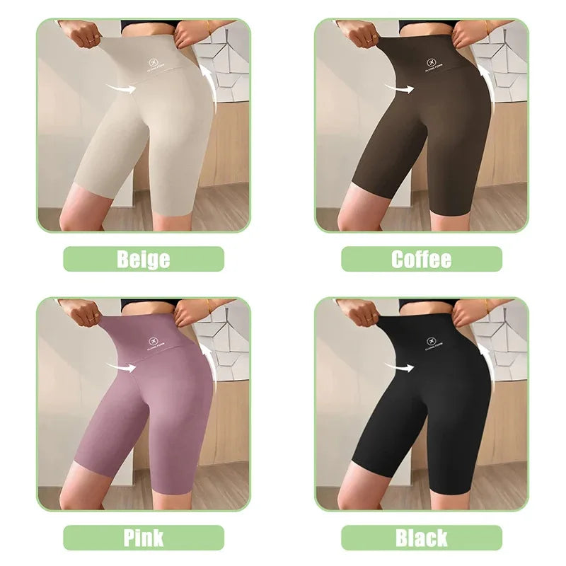Shorts esportivos para mulheres, leggings de cintura alta, para ciclismo, academia, ioga e fitness.