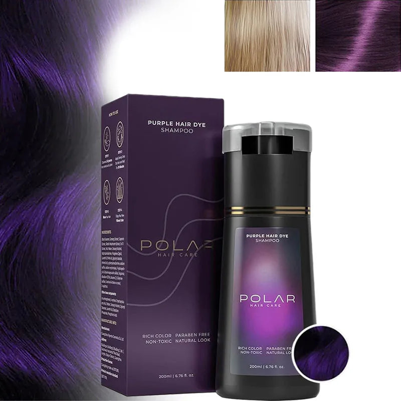 Shampoo Polar Hair Care de tintura de cabelo 200ml para coloração rápida e longa duração. Serve para homens e mulheres.