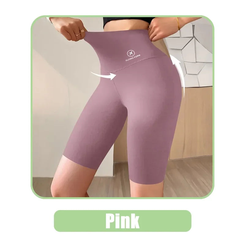 Shorts esportivos para mulheres, leggings de cintura alta, para ciclismo, academia, ioga e fitness.