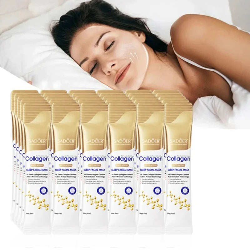 Máscara Facial SADOER Collagen Sleep – Anti-Idade, Iluminadora, para Todos os Tipos de Pele