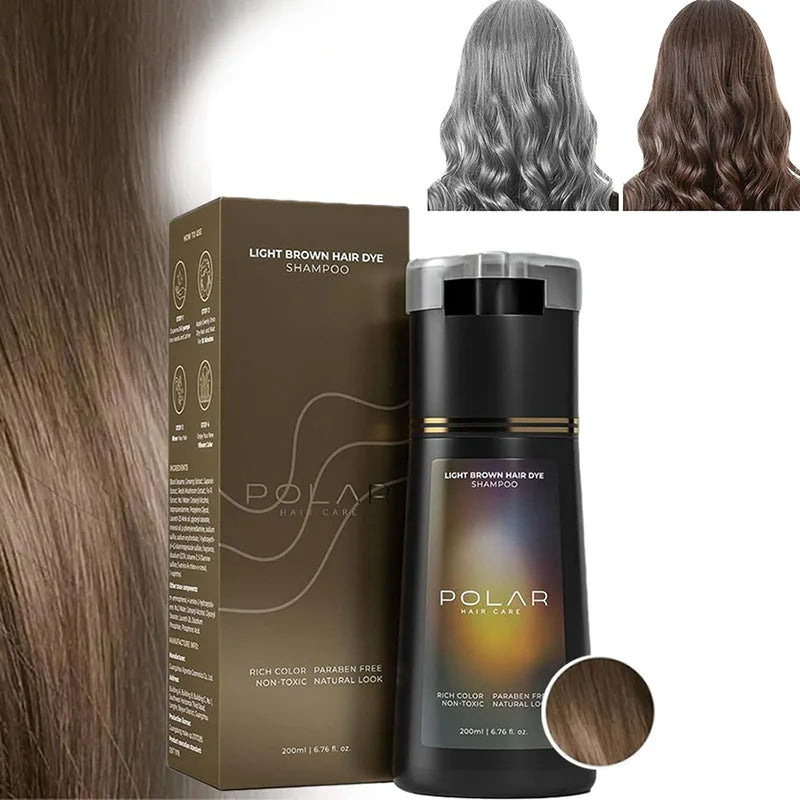 Shampoo Polar Hair Care de tintura de cabelo 200ml para coloração rápida e longa duração. Serve para homens e mulheres.