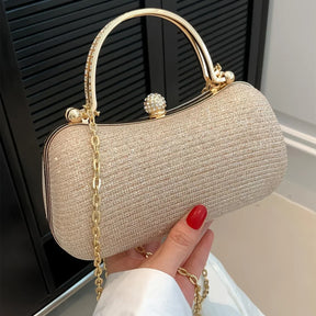 Mini bolsa brilhante de luxo de corrente com strass e glitter. Perfeita para festas, casamentos, bailes de formatura e jantares.