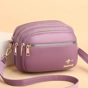 Bolsa de couro de alta qualidade, moda feminina. Multi-bolso resistente ao desgaste.